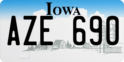 IA license plate AZE690