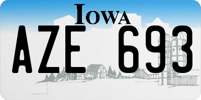 IA license plate AZE693