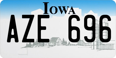 IA license plate AZE696