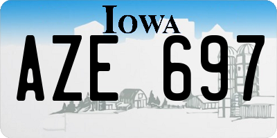 IA license plate AZE697