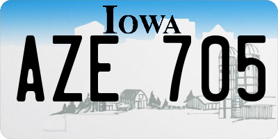 IA license plate AZE705