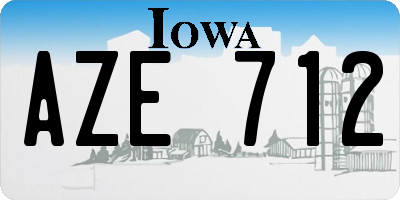 IA license plate AZE712