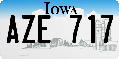 IA license plate AZE717