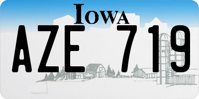 IA license plate AZE719