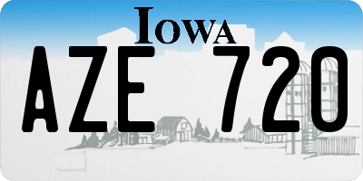 IA license plate AZE720