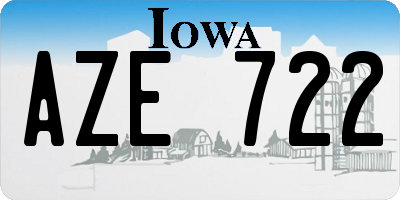IA license plate AZE722