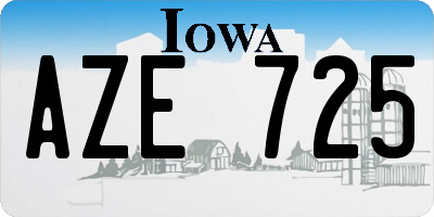 IA license plate AZE725