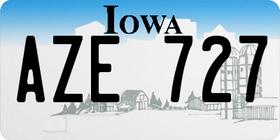 IA license plate AZE727