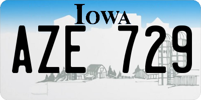IA license plate AZE729