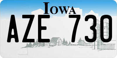 IA license plate AZE730