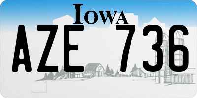 IA license plate AZE736