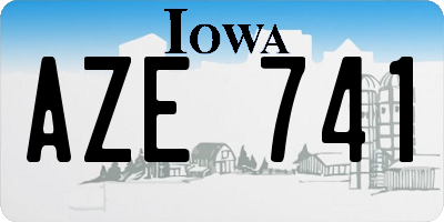 IA license plate AZE741