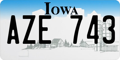 IA license plate AZE743