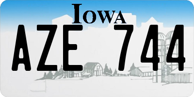 IA license plate AZE744