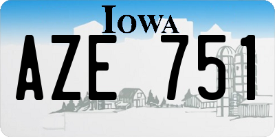 IA license plate AZE751