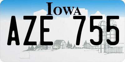 IA license plate AZE755