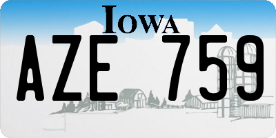 IA license plate AZE759