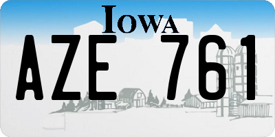 IA license plate AZE761