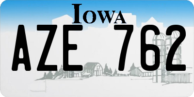 IA license plate AZE762