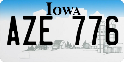 IA license plate AZE776