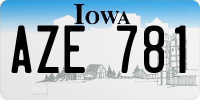 IA license plate AZE781