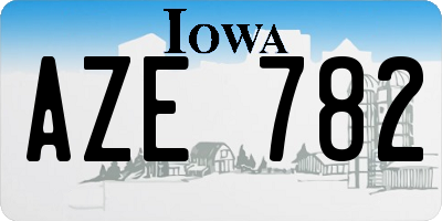 IA license plate AZE782