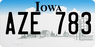 IA license plate AZE783