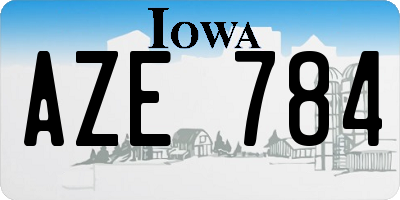 IA license plate AZE784