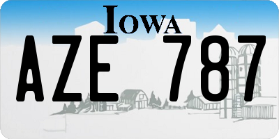 IA license plate AZE787