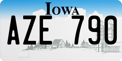 IA license plate AZE790