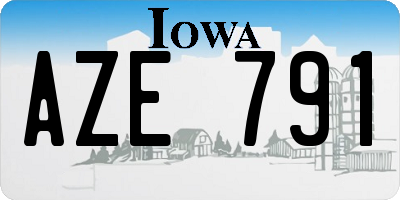 IA license plate AZE791