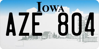 IA license plate AZE804