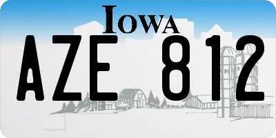 IA license plate AZE812