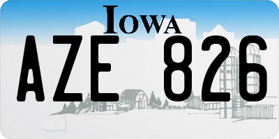 IA license plate AZE826
