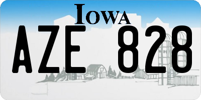 IA license plate AZE828