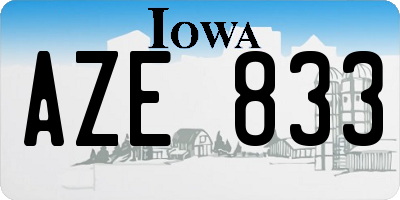 IA license plate AZE833