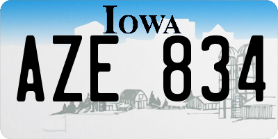 IA license plate AZE834