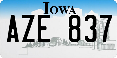 IA license plate AZE837