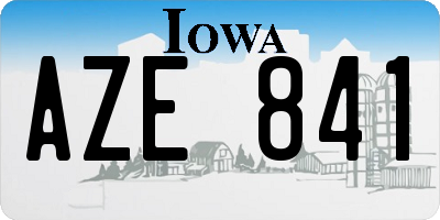 IA license plate AZE841