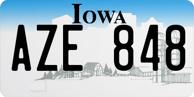IA license plate AZE848