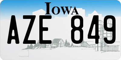 IA license plate AZE849