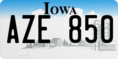 IA license plate AZE850