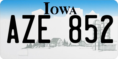 IA license plate AZE852