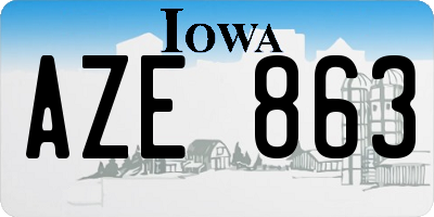 IA license plate AZE863