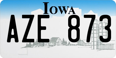 IA license plate AZE873