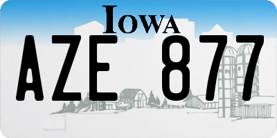 IA license plate AZE877