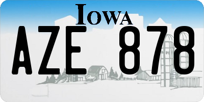 IA license plate AZE878