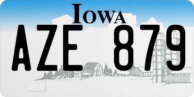 IA license plate AZE879