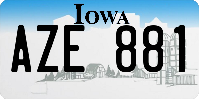 IA license plate AZE881