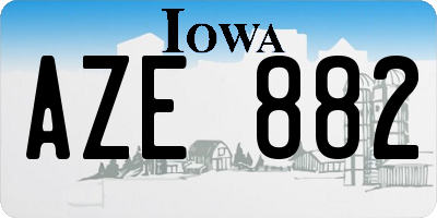 IA license plate AZE882